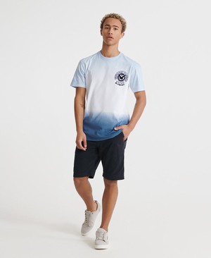 Superdry Tonal Dip Dye Férfi Pólók Kék | JEGZX3061